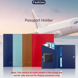 Women Travel Passport Cover Pu Leather Multi Color Passport Holder Case with Flight Ticket Document Pocket Credit ID Card Wallet