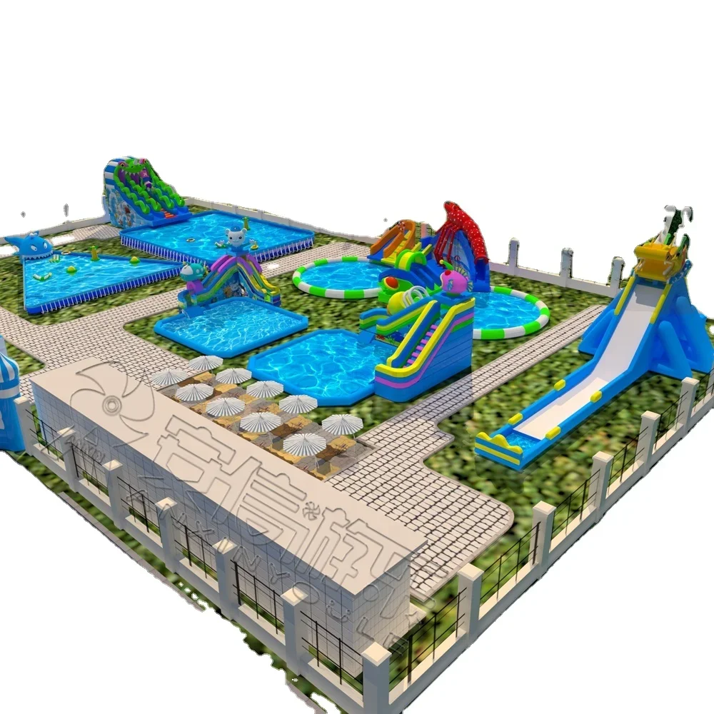 Parent-child Amusement Parks Inflatable Water Park Combo   Slide And Pool