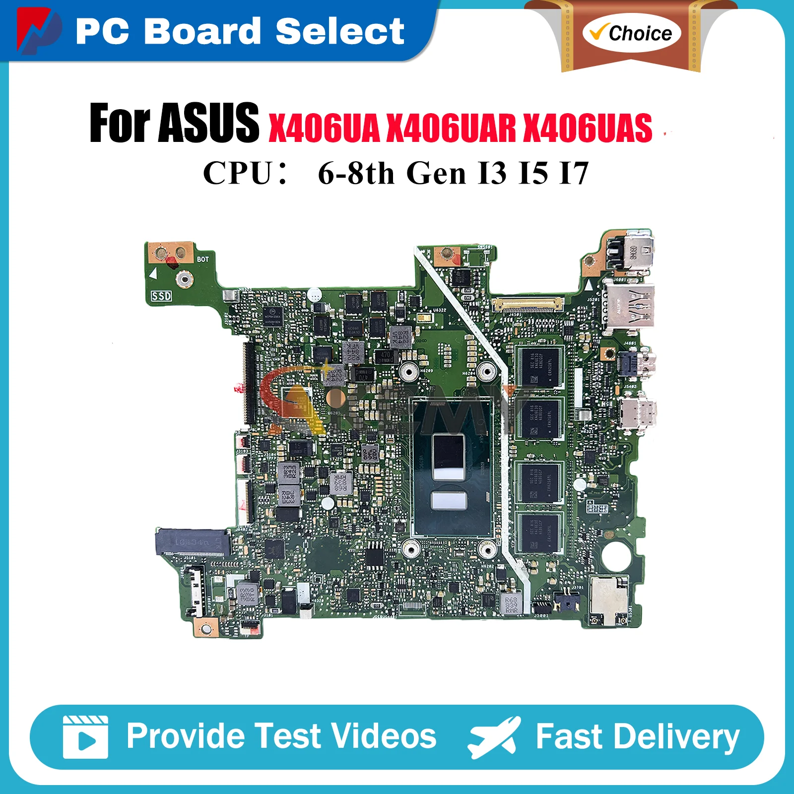 

Материнская плата для ноутбука X406UA для ASUS VivoBook K406U S406U X406UAS V406U X406UAR X406U X406UA, материнская плата с процессором I3 I5 I7, тест ОК