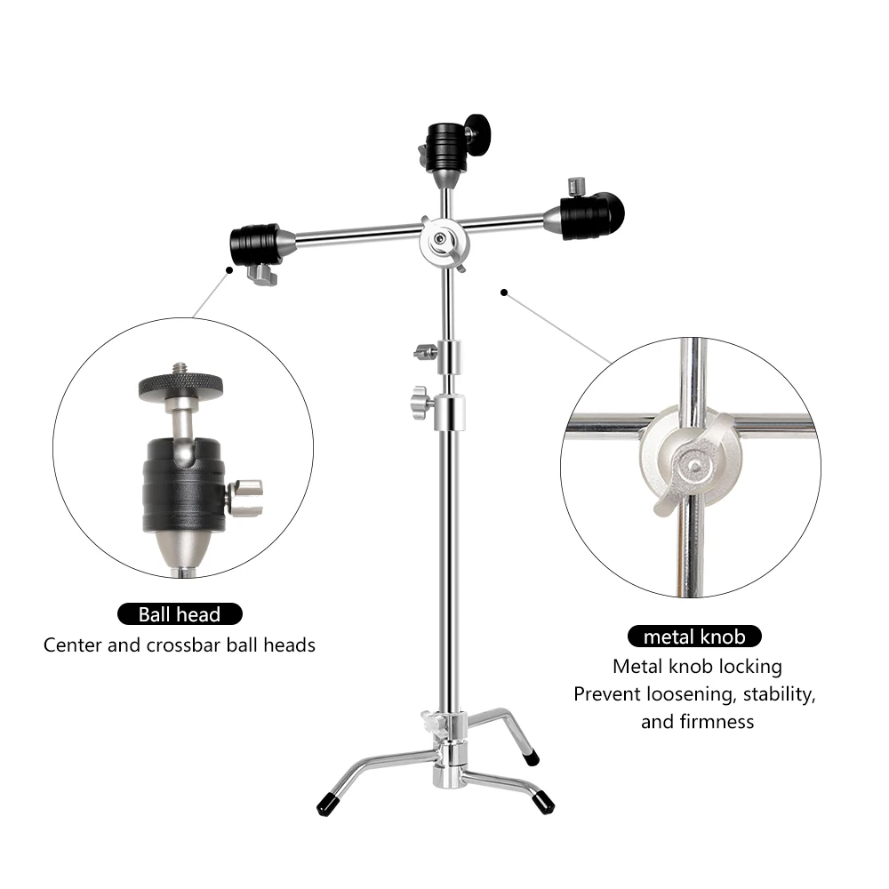 SH 31x18.5x7cm Adjustable C-stand Three-position Tripod Multi-functional Universal Lamp Stand Suitable For Live Broadcast Light