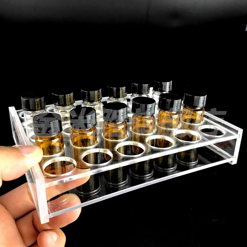 1pc Lab Clear Organic Glass Sample Bottle Holder Perspex Chromatographic Sample Bottle Rack