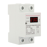 40A 230V Automatic Recovery Overvoltage Undervoltage Protection Device DIN Rail Mount Protector Voltage Protective Device