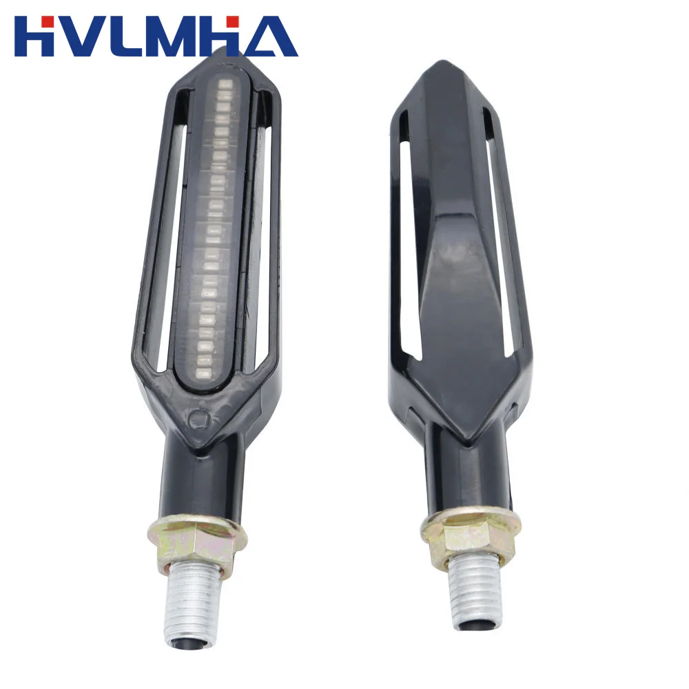 2-4pcs waterproof Motorcycle Turn Signals LED Light Flowing Water Blinker Flashing Indicator Tail Stop Signal for Honda/Kawasak.