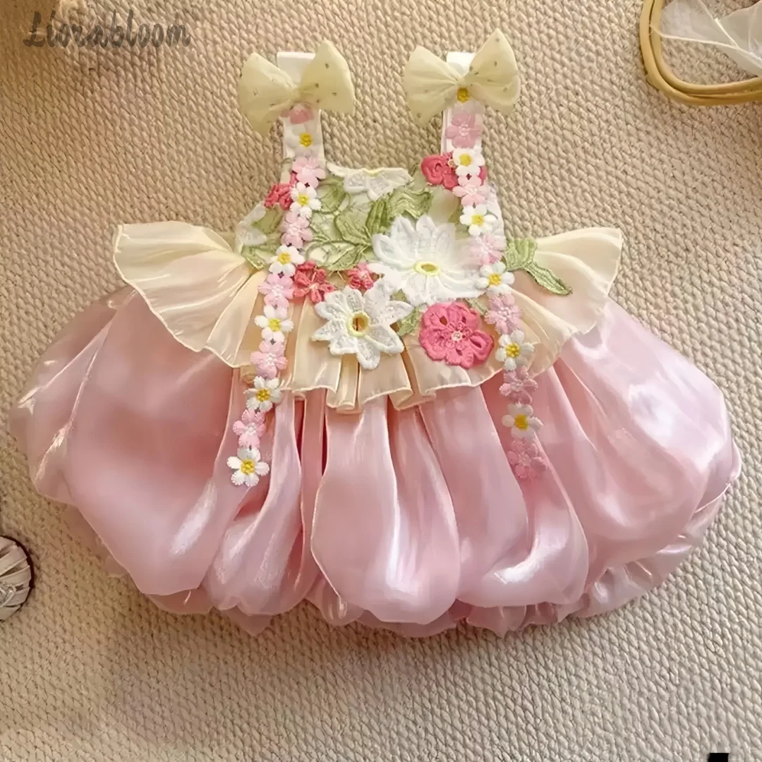 

Girls' Colorful Dress Flower Girl Dress Adorned With 3D Floral Embroidery Wedding Party Attire Dress свадебное платье