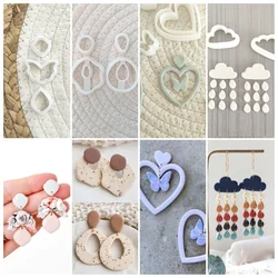 Polymer Clay Molds Pinwheel Contour/Cloud Water Drop Pottery Mold for Earrings Jewelry Decoration Making Clay Cutters