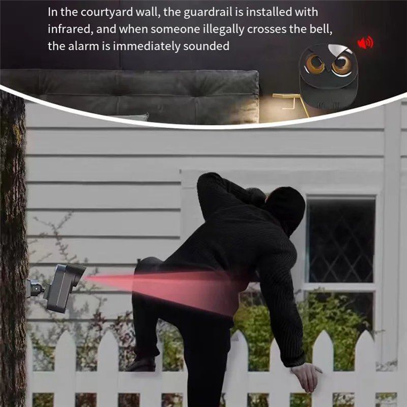 BNVN-PIR Motion Detector Wireless Driveway Alarm 600 Meters Long Range Weatherproof Outdoor Motion Sensor EU Plug