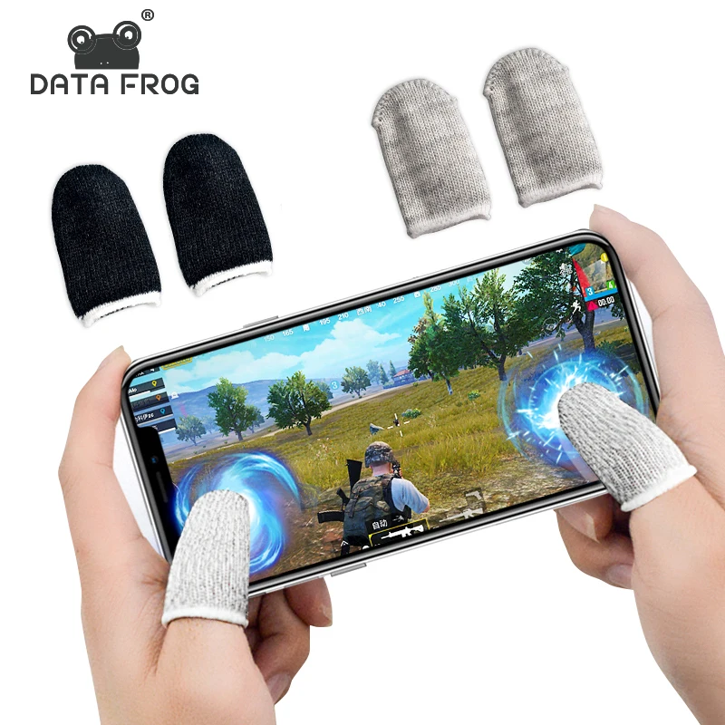 DATA FROG Breathable Sweat Proof Thumb Finger Gaming Sleeves For iPhone Android Smartphone