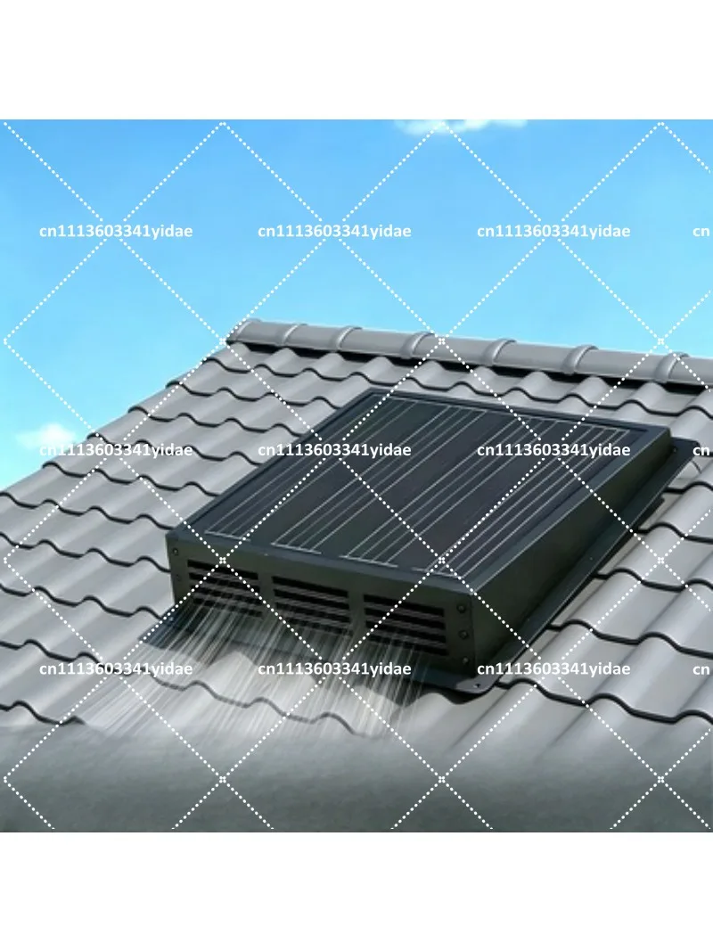 Solar Powered Attic Fan Wall Mounted Exhaust Ventilator with Pipe for Roof Ventilation