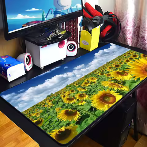Cartoon Flower Rose sunflower Mouse Pad Keyboard Mat Desk Durable Desktop Mousepad Rubber Gaming Big MousePad Office Mouse Mat