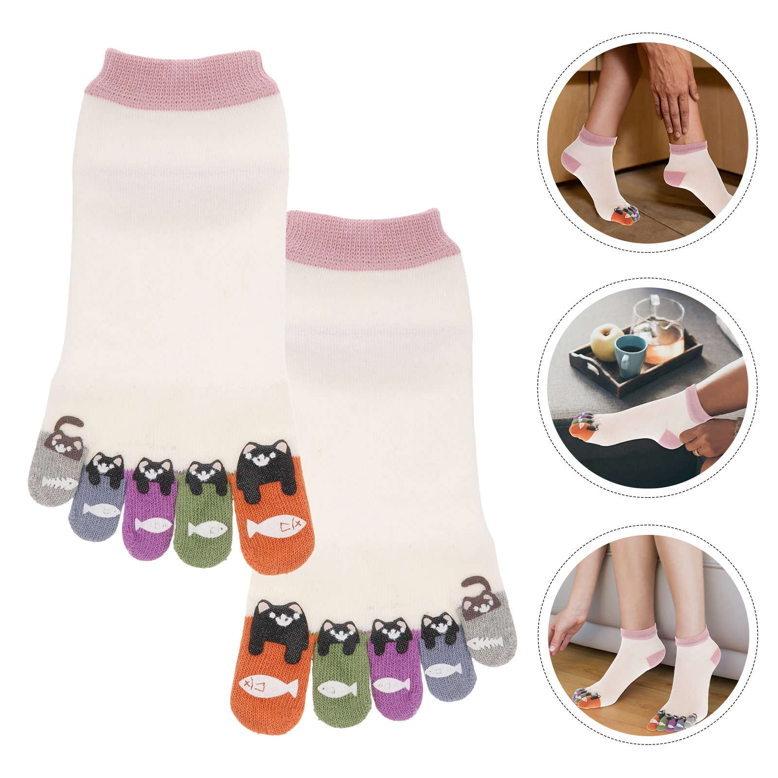 

1 Toe Breathable Moisture Wicking Comfortable Running Casual Sports With Toes Women Cute Socks For Teen Girls Cotton