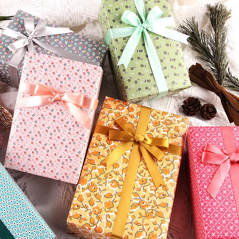 6 Pcs Colorful Floral Wrapping Paper Sheets Roll Packaging for Wedding Kids Holiday Gift Wrap Craft Paper Decor Gifts