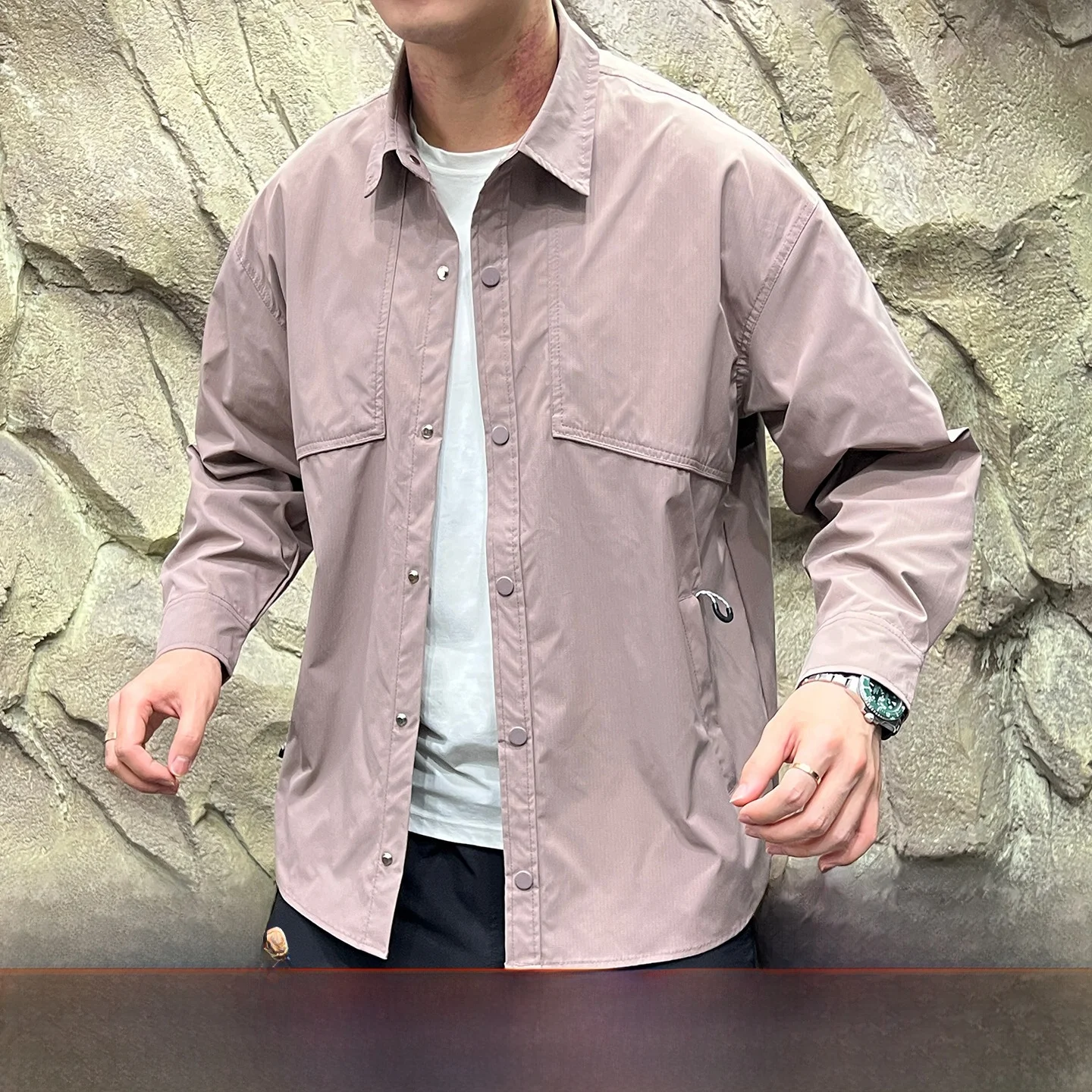 

Мужская рабочая одежда с 3D индивидуальным принтом irt Jaet, свободная посадка Qui Dry, дышащая водонепроницаемая осенняя повседневная длинная куртка DWR