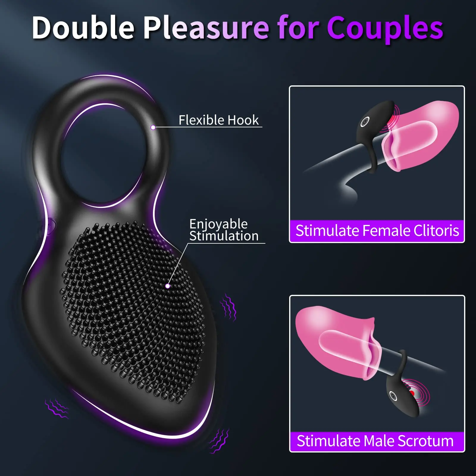 App Control Cock Ring Vibrator for Men Delay Ejaculation Vibrating Cockring Clitoral Stimulation Penisring Sex Toy for Couple