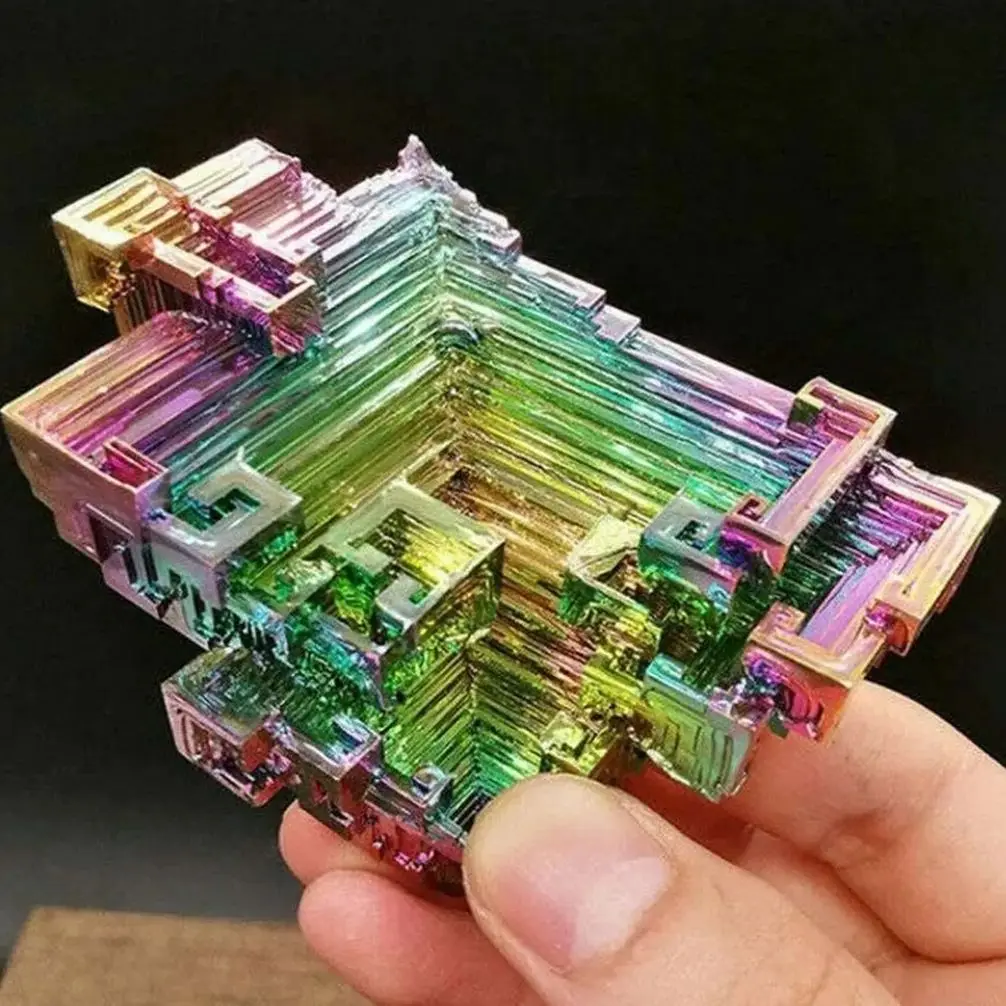 Torre de bismuto Natural de alta calidad, forma de pirámide, piedras minerales de Metal, piedras preciosas, brujería, cristales, piedra curativa, meditación