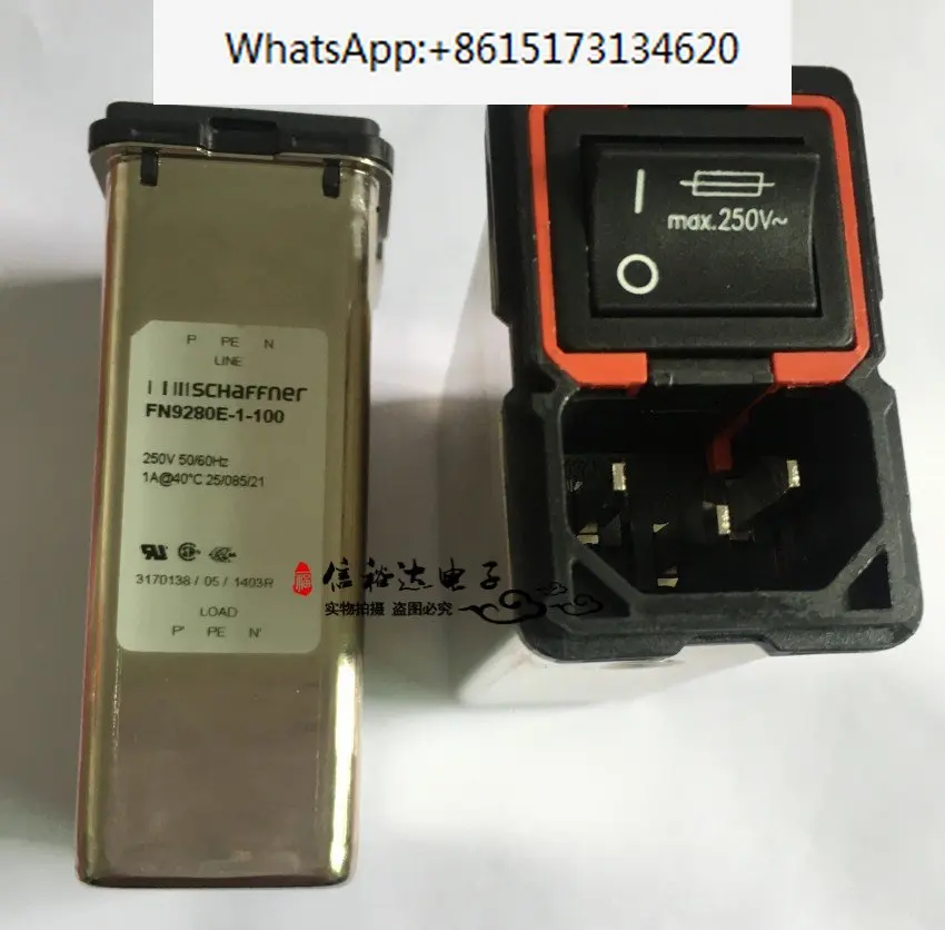 

FN9280E-1-100 SCHAFFNER imported with switch and EMI power filter tail socket 1A 250V