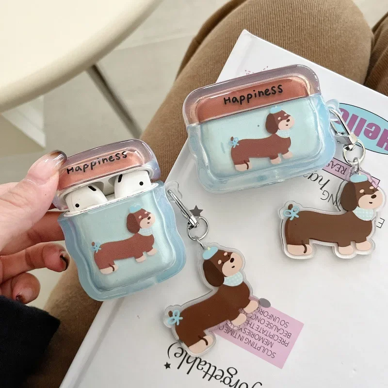 Чехол с подвеской в виде собаки для AirPods 4 Airpod 1 2 3 Pro Pro2, Bluetooth-наушники, зарядное устройство, защитный чехол для наушников