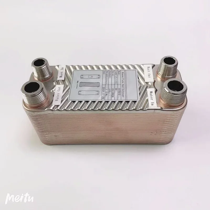 New Brazed Plate Heat Exchanger, Wort Chiller,30 Plates Brewing Chiller, Homebrew Wort, NPT Male Thread Connector