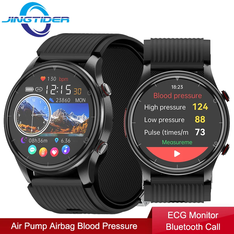P700 مضخة هواء الضغط وسادة هوائية ضغط الدم ساعة ذكية بلوتوث دعوة AMOLED شاشة ECG رصد درجة حرارة الجسم ساعة