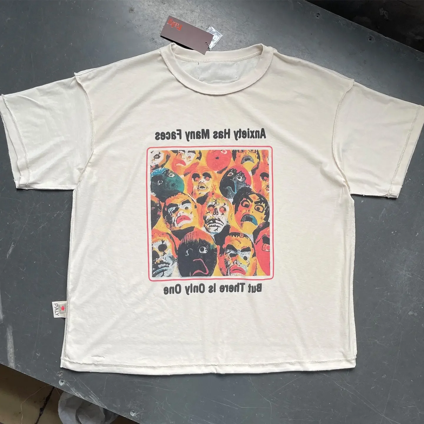 Paly Hollywood 26SS Anxiety has many faces and wears a short-sleeved T-shirt on both sides