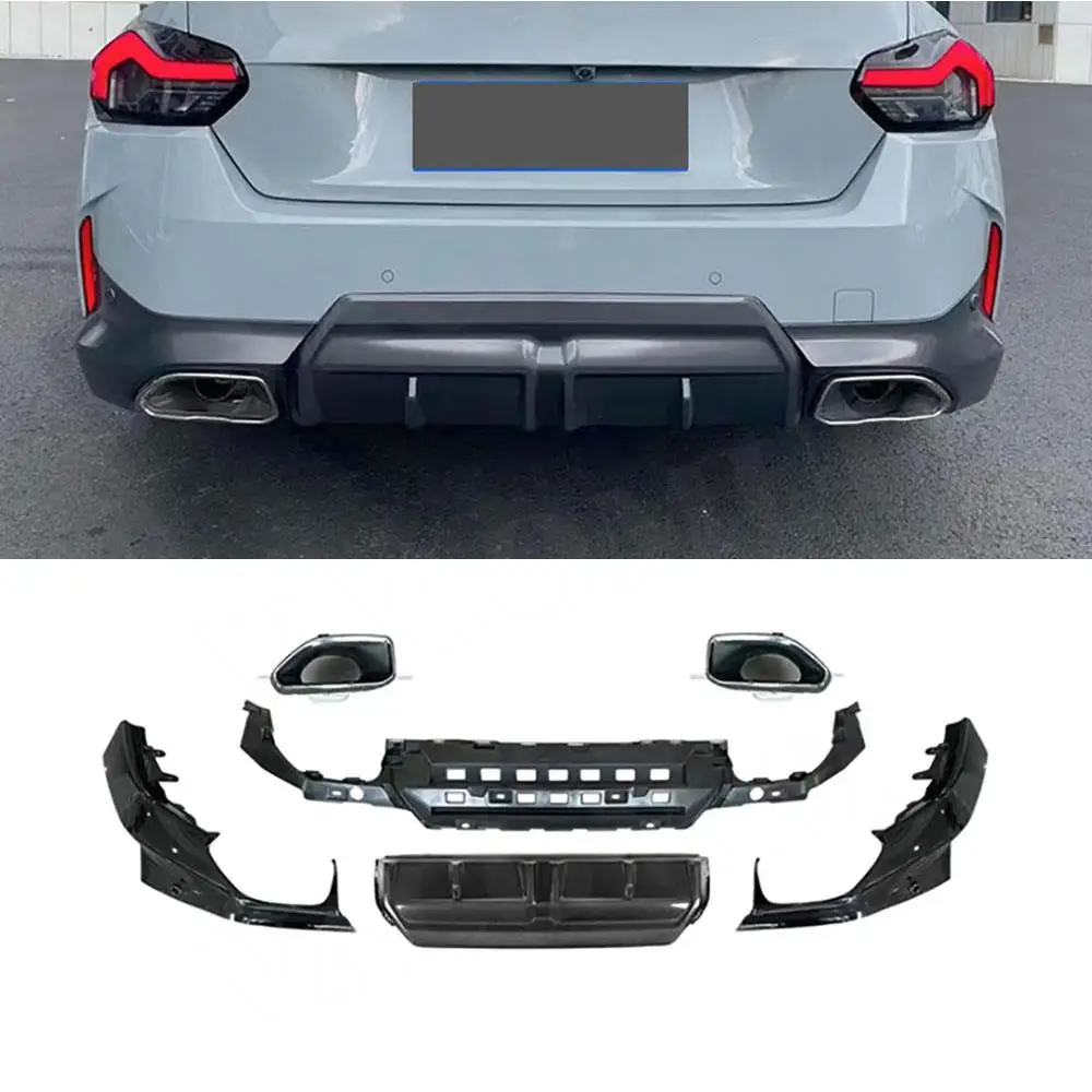 

Gloss Black Rear Bumper Diffuser Set with Exhaust Tips for BMW 2 Series G42 M-Sport Coupe 2021 + Car Bumper Accessories