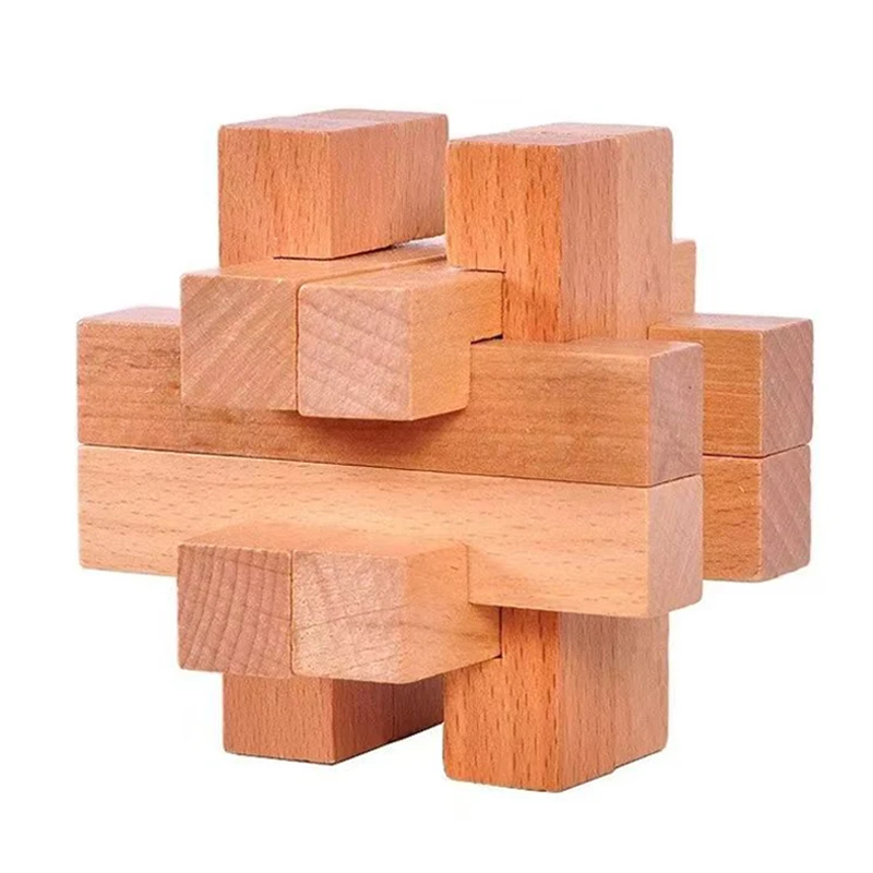 Wooden Brain Teaser for Adults Kids Luban Lock IQ Challenge Puzzles Logic & Problem Solving Skills Educational Toys