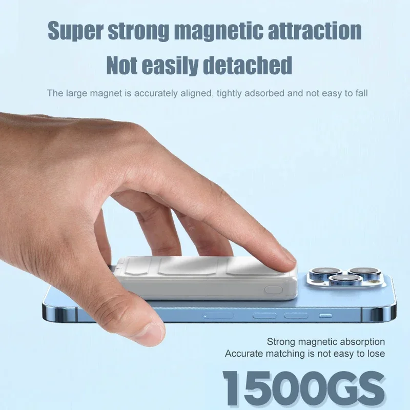 For IPhone 15 14 13 12 Pro Portable Magnetic Wireless 10000mAh Power Bank With Stand External Battery Charger