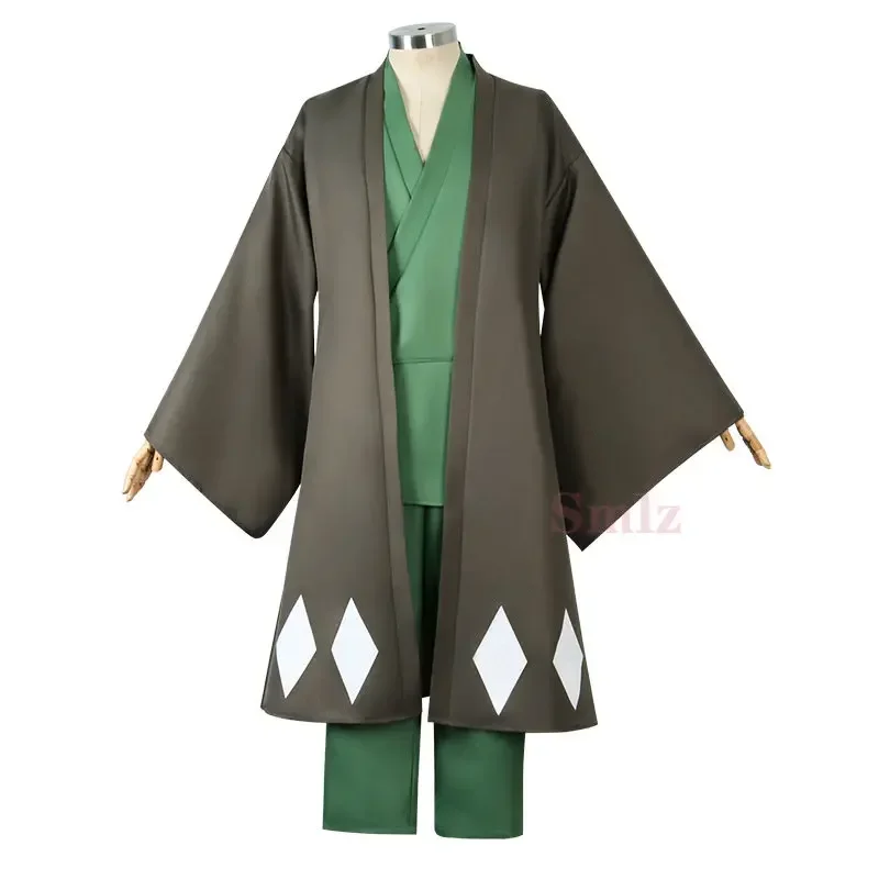 Urahara Kisuke Cospaly Anime Bleach Cosplay Aldult Kimono grigio Pantaloni Cappello Abiti Costume di carnevale di Halloween MN3