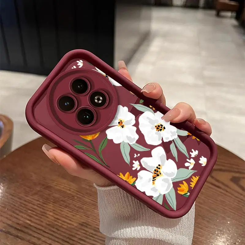 Realme12 Flowers Silicone Phone Case For Realme 11 10 9i 9 ProPlus 8i 8 8Pro 7i 7Pro 7 6 5 Shockproof Back Cover