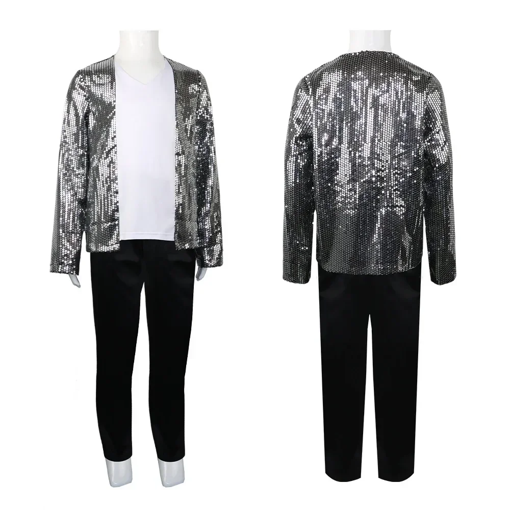 Adult Kids Michael Jackson Cosplay Costume Hat Glove Glasses Men's Women's Suit Stage Singer Performance Clothes Halloween Props