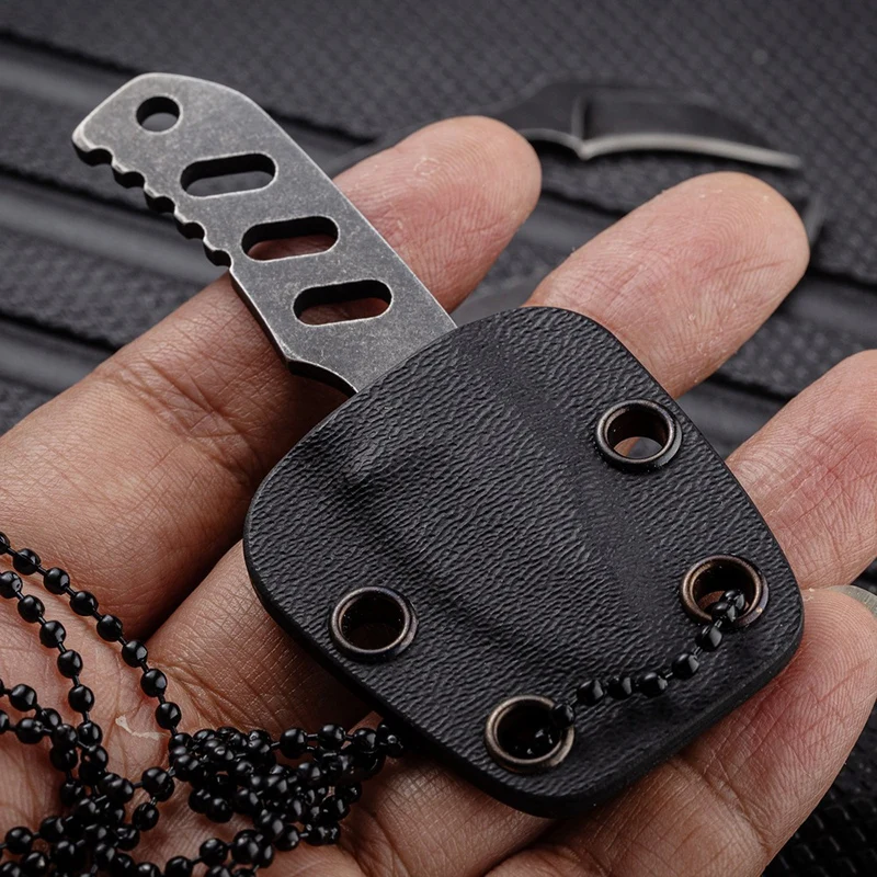 Mini Fixed Blade Knife 440C Blade steel handle outdoors Camping Survival With K-sheath Necklace Knife