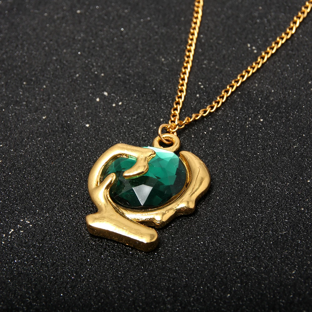 Game Peripherals The Legend Of Zelda Necklace Breath Of The Wild Green Gem Pendant Cartoon Cos Clothing Accessories