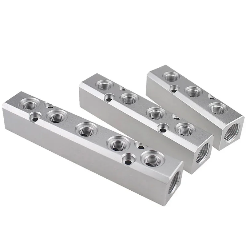 

Pneumatic Exhaust Allocator Aluminum Alloy Diverter Row Multi-pipe Base Aluminum Strip Air Block 1/4 1/2