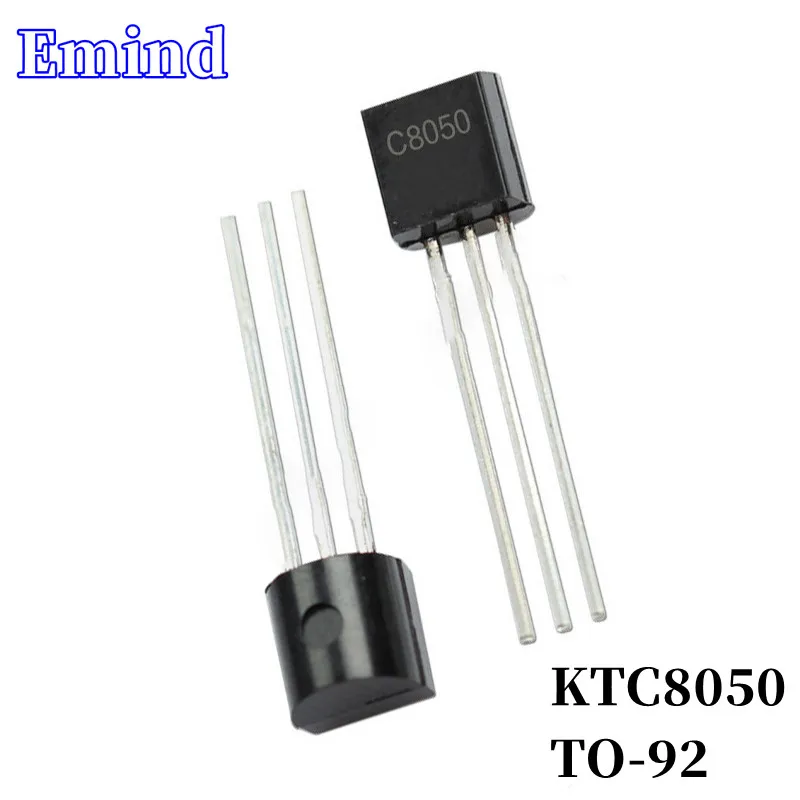100Pcs KTC8050 C8050 DIP Transistor TO-92 Type NPN Bipolar Amplifier Transistor 30V/800mA