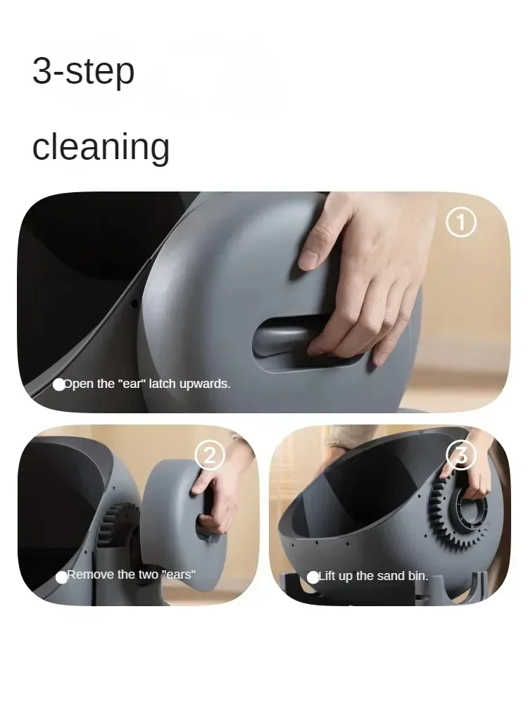 Automatic Smart Cat Litter Box Self Cleaning Open Panoramic View Splash Proof Design for Large Cats - Pet Toilet Litter Tray