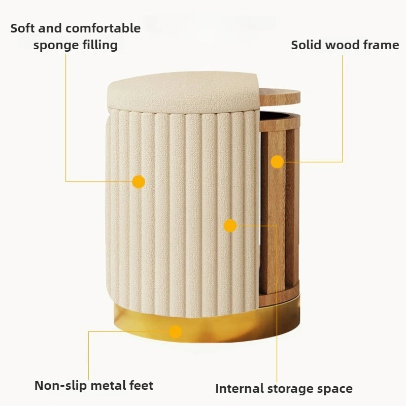 تخزين ماكياج البراز غرفة المعيشة الفاخرة 1 شخص البراز الشمال مدخل قاعة العثمانيين الحديثة إكسسوارات ديكور منزلي #4