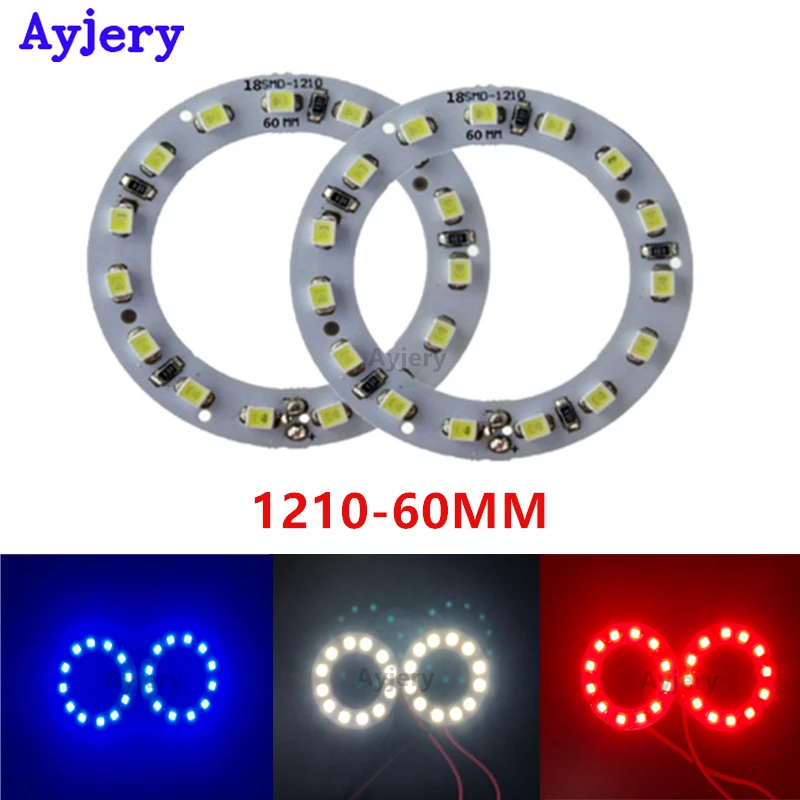 1Pcs 12V LED Ring Angle Eyes Car Headlight Halo Lights 1210 3525 Led Angle Eyes Bulb 40mm 60mm 80mm 100mm 120mm Red White Blue
