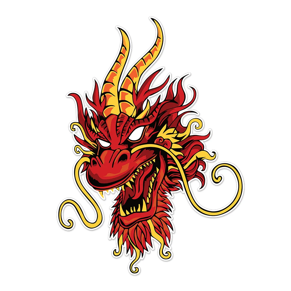 Chinoiserie Dragon Reflective Car Stickers Motorcycle Body Decorative Decal Accessories for kawasaki z900 Mt07 cb650r tenere 700