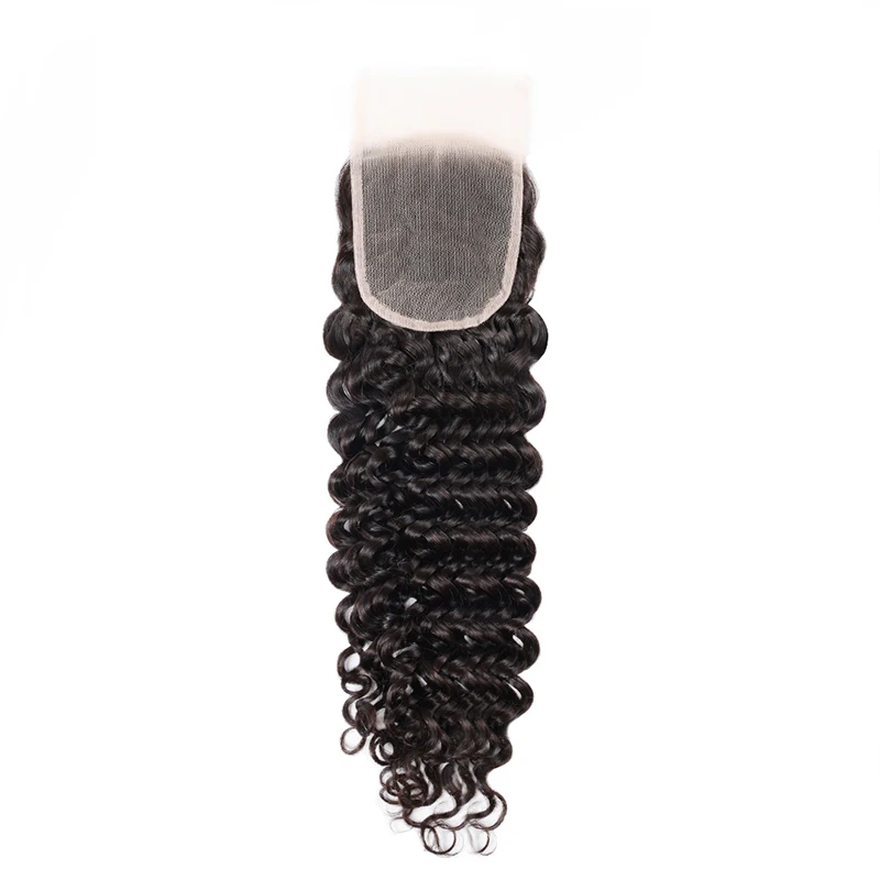 Water Wave Lace Closure 4x4 Transparent Lace Italian Curly Closure Top Grade Hair Virgin Human Hair Can Be Restyled