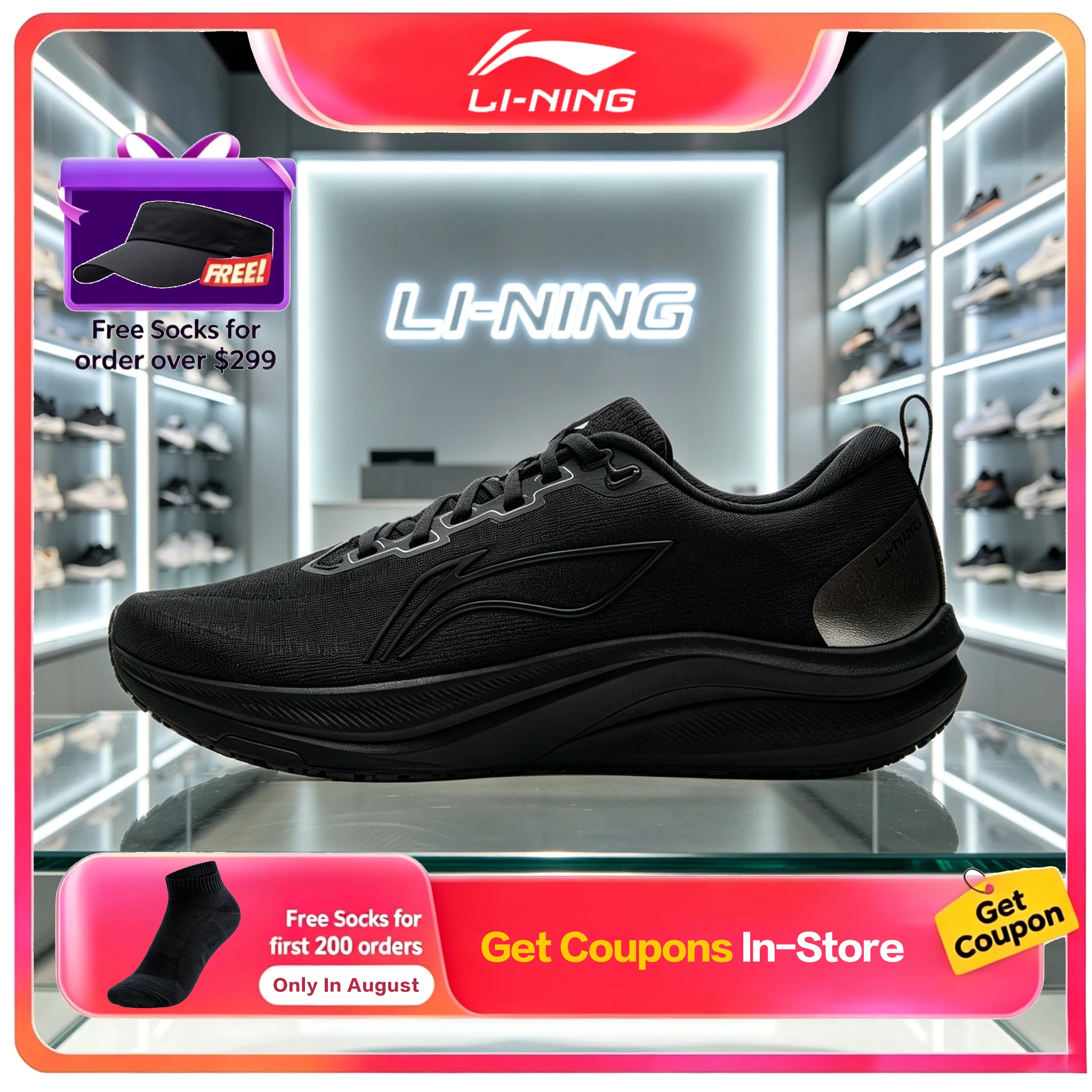 Li-Ning Chitu 8 Men Running Shoes High School Exam Racing Training Breathable Shock Absorbing Sports Sneakers