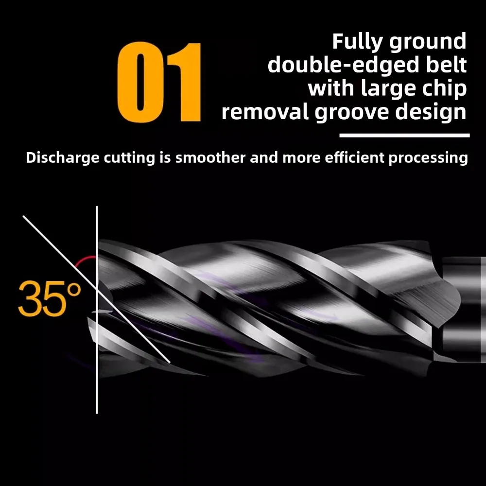 4 Flute Super Hard High Cobalt Coated White Steel Extended End Mill For Stainless Steel CNC Milling Cutter