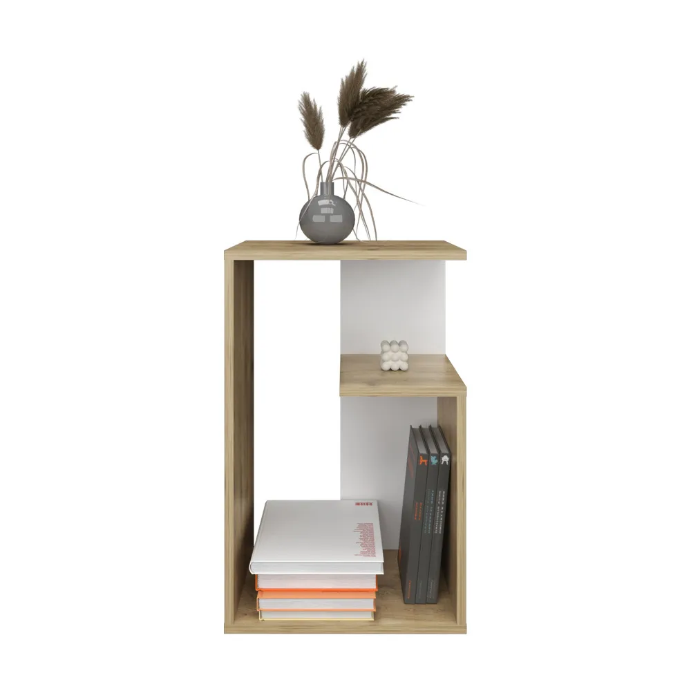 Side Table 25" H 1 Shelf Durable Engineered Wood Construction Ensures Long-lasting Stability and Performance