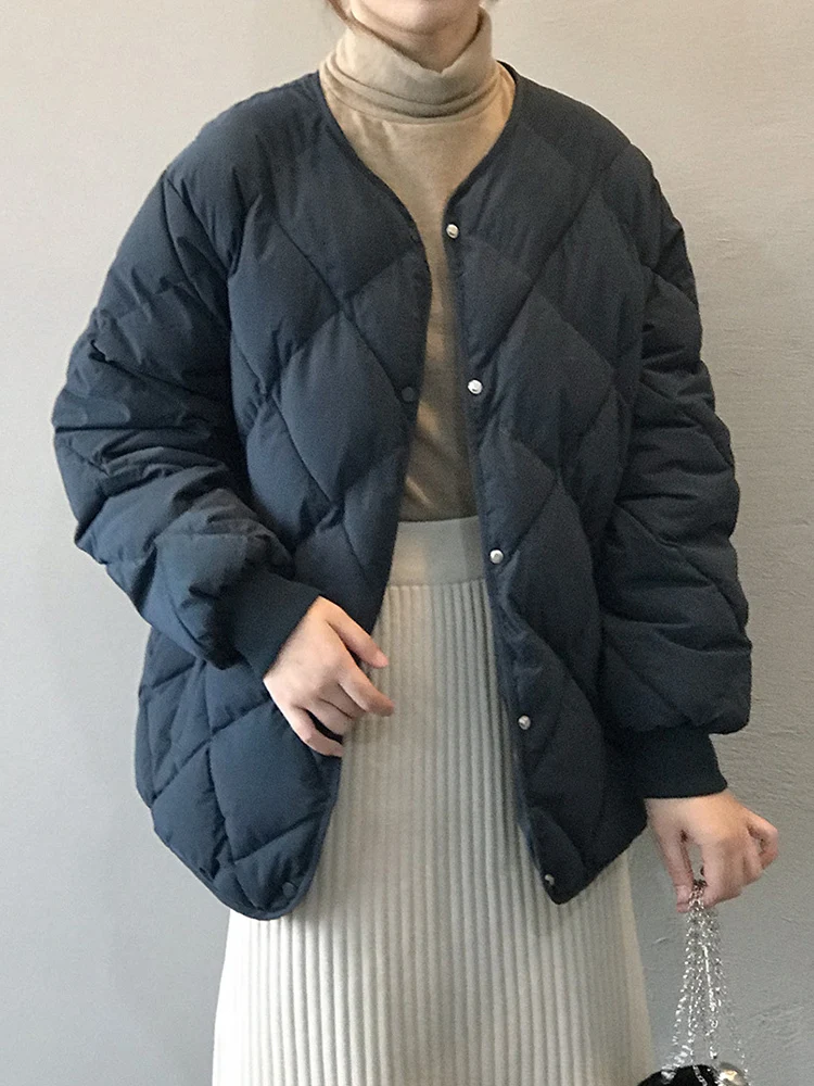 LANMREM Koreanischen Stil Baumwolle Gefütterte Jacken frauen Einfarbig Lange Ärmel Taschen Mantel Casual Winter Neue Kleidung 32C1960