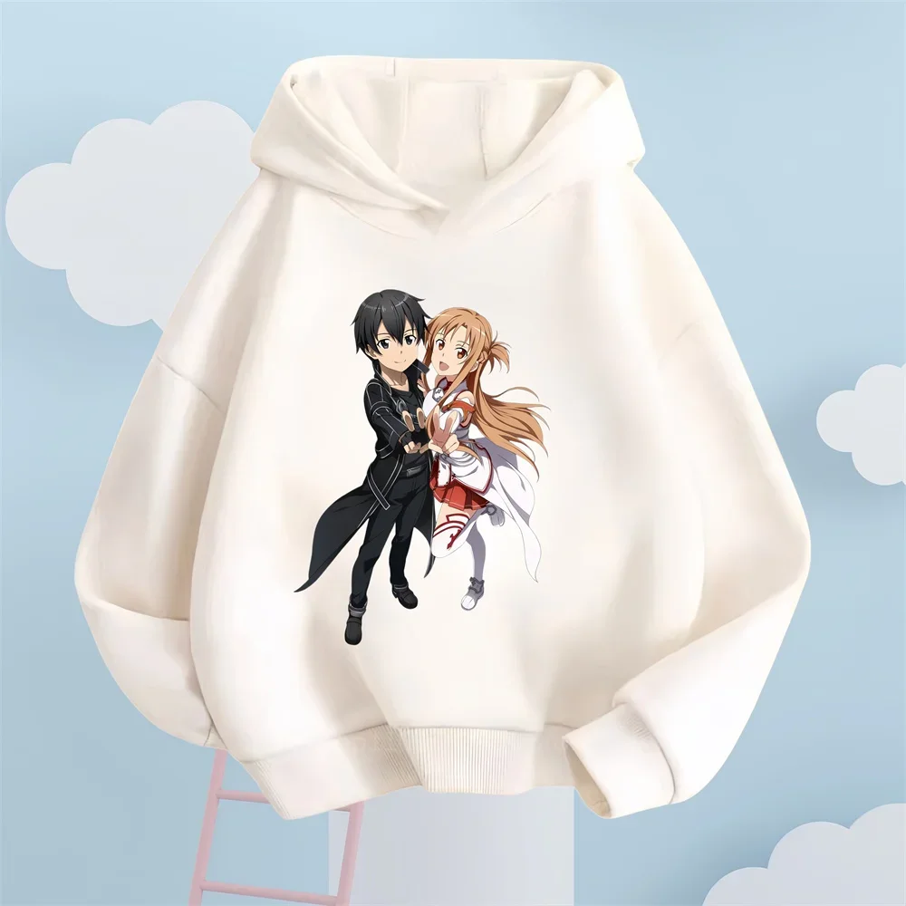 فن السيف على الإنترنت-كنزة بغطاء رأس أنيقة غير رسمية للأطفال ، تصميم كرتون رائع ، مثالية للارتداء في الهواء الطلق ، من سن 3 إلى 14 سنة ،