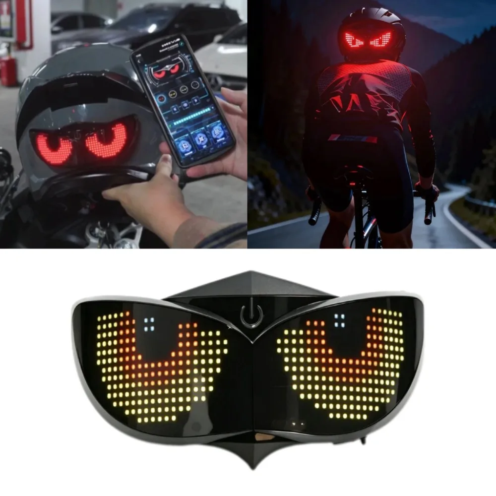 

APP Control RGB Lion Eye Helmet Light, Dynamic Expression LED Lamp for Motorcycle Bicycle.