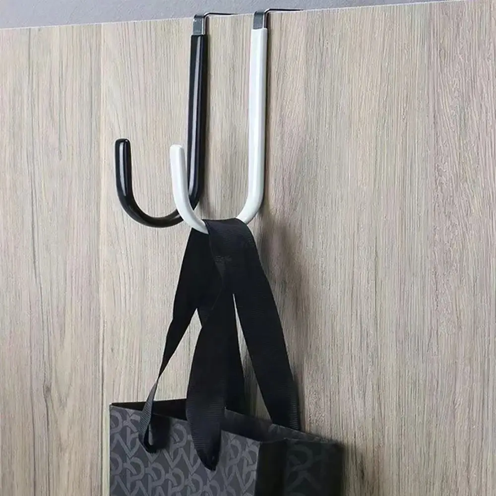 Hanging Towel Coats Hanger Prevent Rubber Scratches Metal Storage Hook Organizer Easy To Install Over The Door Hook Holder