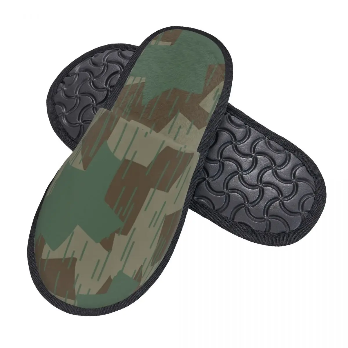 World War 2 German Camouflage Guest Slippers for Bathroom Women Custom Print Military Army Camouflage House Slipper