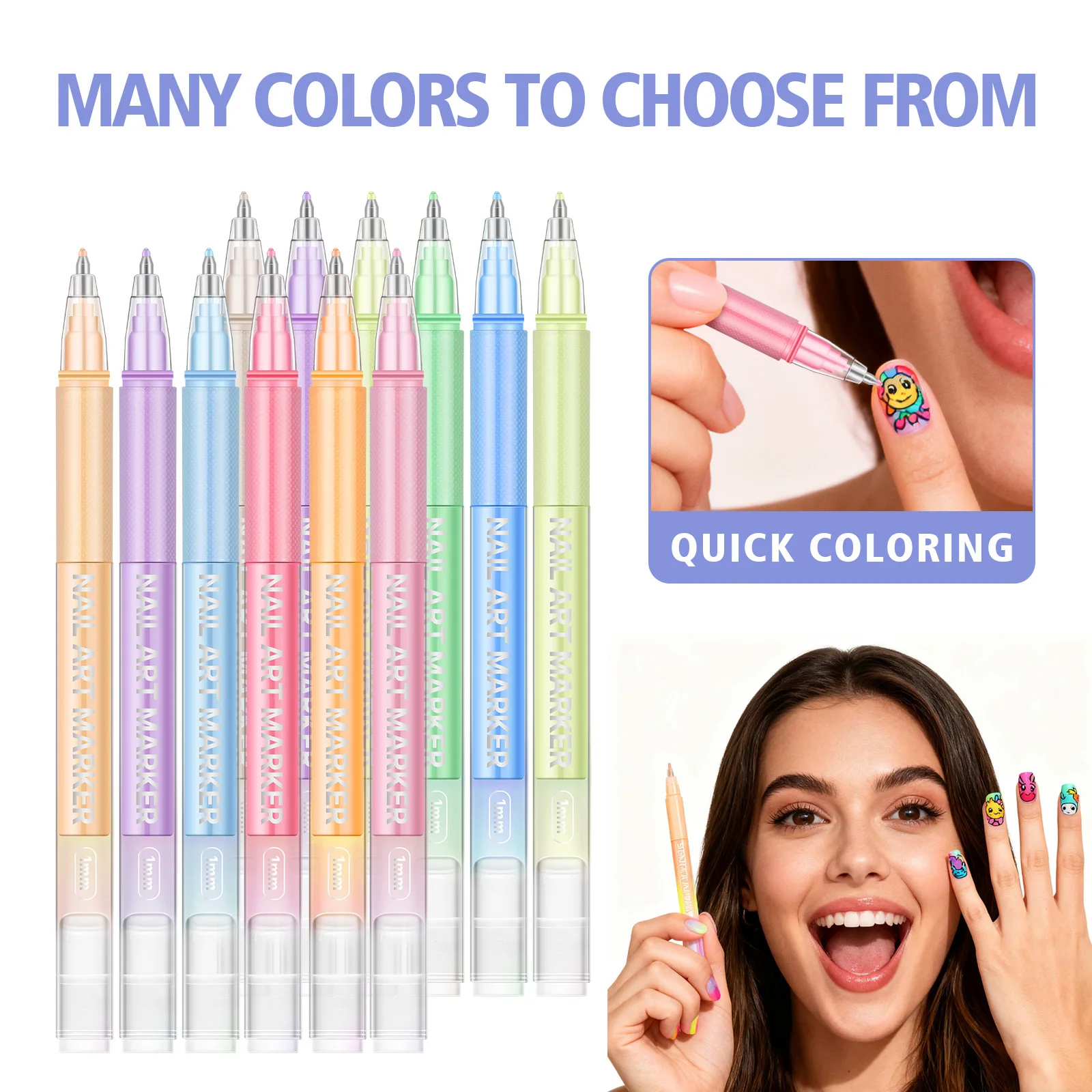 

12 Color Acrylic paint pen Set Nail Polish Pens Nail Point Graffiti Dotting Pen Drawing Painting Liner Brush for DIY Nail Art
