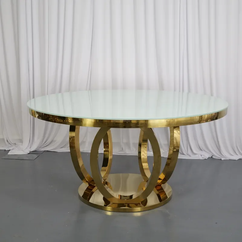 Luxurious Shock-proof Glass Tabletop Wedding Table, Suitable for Family Bars and Wedding Events