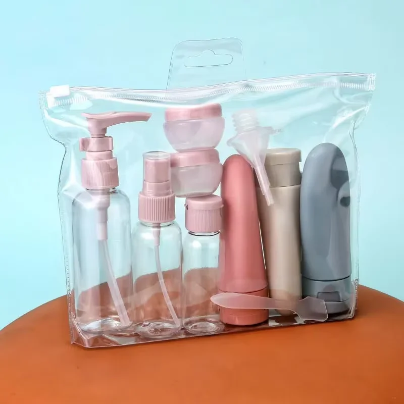 11-teiliges Nachfüllflaschen-Set im nordischen Stil, leere Behälter, tragbare Kosmetikflaschen für Lotion, Toner, Spray, Shampoo, Creme – Detail 2