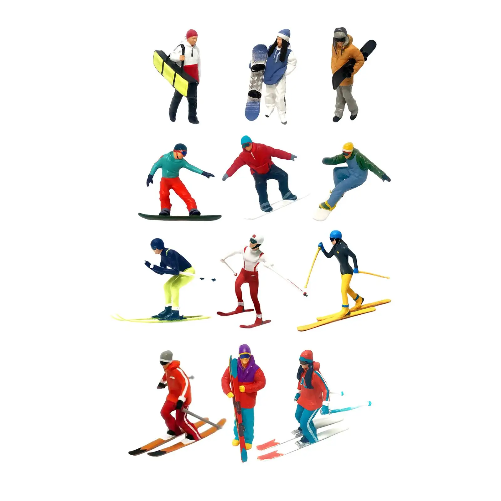 Scale Miniature Model Skiing Figures Ornament for